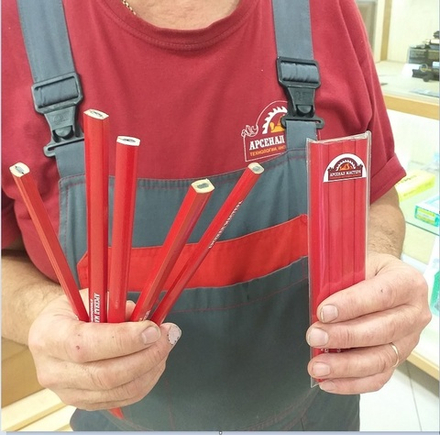 ХИТ! Карандаши столярные классические фирменные Арсенал Мастера 4 шт плоские в пакете ArMa-28-AM