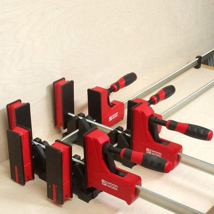 Комплект Струбцины 2 шт корпусные с параллельным винтовым зажимом усиленные PCH 1500 х 95, усилие 600 кг WOODWORK PCH-1590