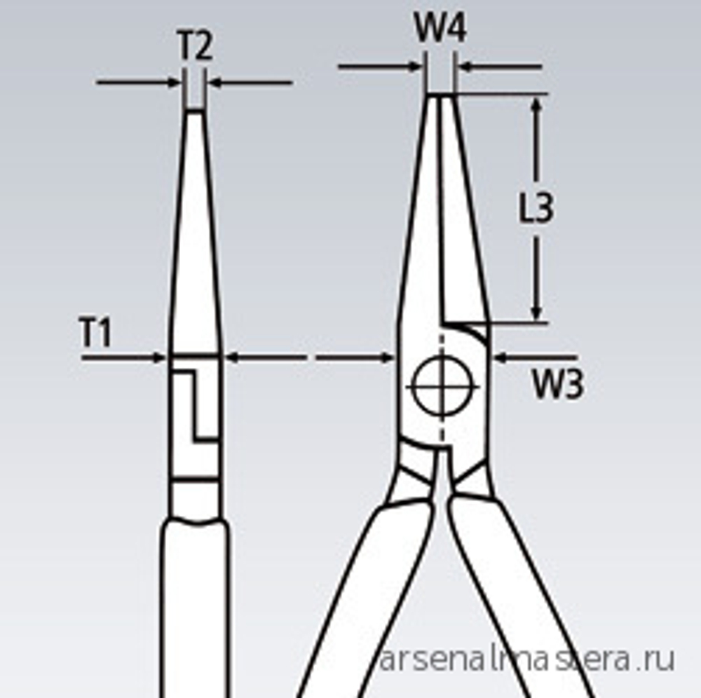 Длинногубцы 160 мм с режущими кромками VDE, хром, 2-комп ручки 25 06 160 KNIPEX KN-2506160