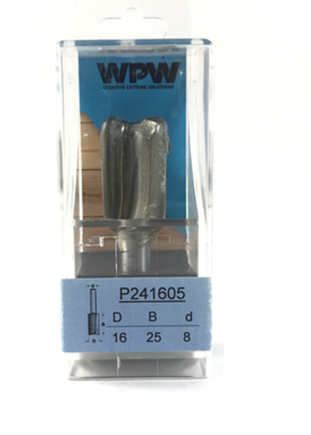Фреза пазовая цилиндрическая по дереву двузубая 16 x 25 x 57 x 8 WPW P241605