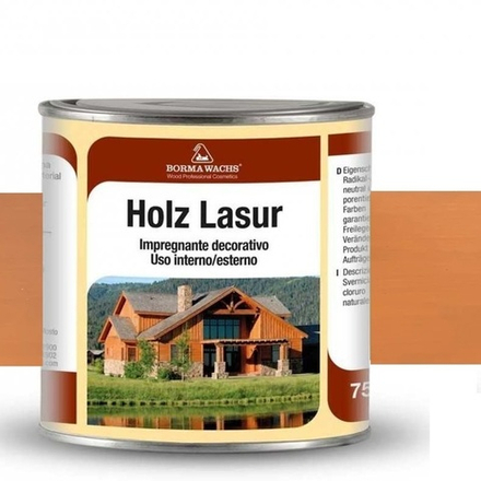 АКЦИЯ МАЙ 2025! Декоративная ВОСКОВАЯ лазурь / Масло для фасадов Holzwachs Lasur 750 мл 3320 цвет 41 светлый бук, для наружных и внутренних работ Borma R3320-2