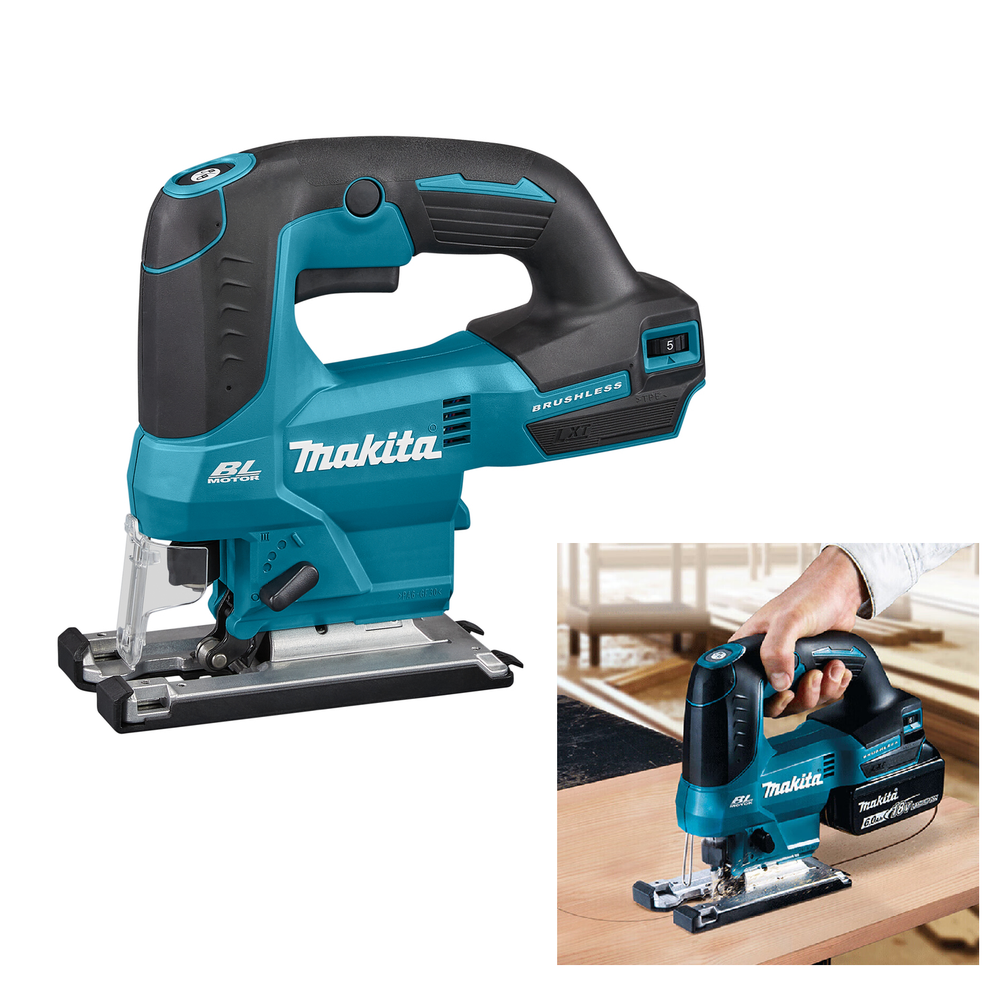 Новинка! Аккумуляторный лобзик Makita LXT BL 18В D-образный захват, грибовидная рукоятка, с 3-ступенчатым маятниковым ходом пилки DJV184Z