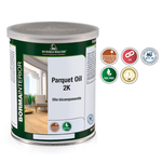 АКЦИЯ ОСЕНЬ -20! Масло для паркета 2-х компонентное восковое Borma HARDWAX PARQUET OIL 2K 1 л для внутренних работ, деревянных полов, подходит для кухни и ванны 49512K-HW
