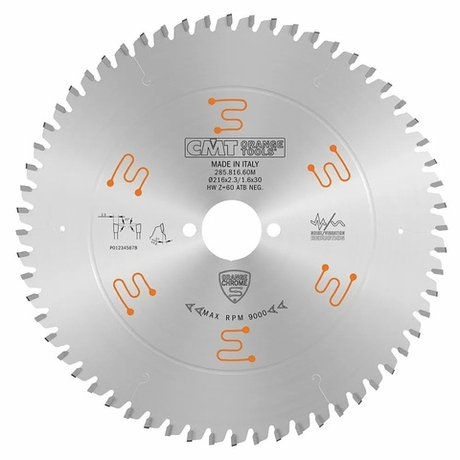 Новинка! Диск пильный поперечное пиление 216 x 30 x 2,3 / 1,6 - 5 гр ATB Z 60 CMT 285.816.60M