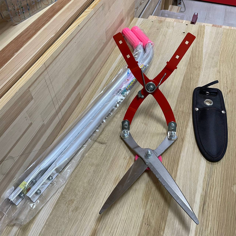 ХИТ! Японские ножницы садовые для сорняков Dokan вертикальные с пружиной, 175 мм / 780 мм, изогнутая форма рукоятей М00021097