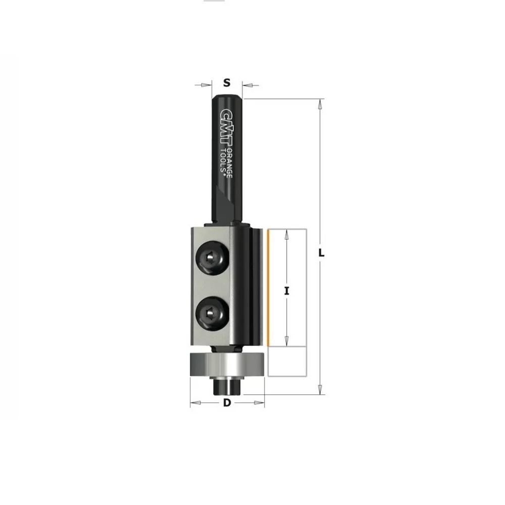 Фреза обгонная нижний подшипник, сменные ножи HM Z2 S 8 D 19 х 30 RH CMT 657.191.11