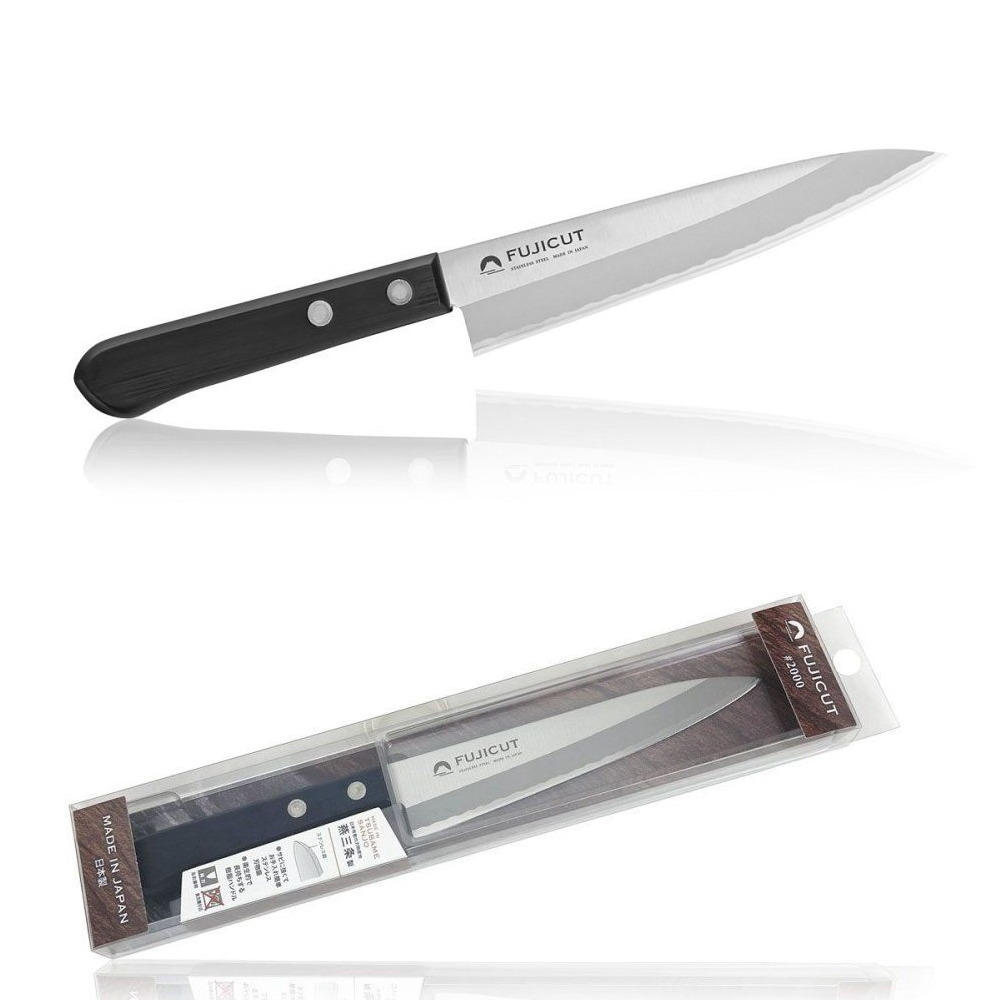 Новинка! Японский Кухонный нож Универсальный Tojiro Fuji Cutlery, длина лезвия 135 мм сталь Mo-V рукоять PBT заточка 2000 FC-1620