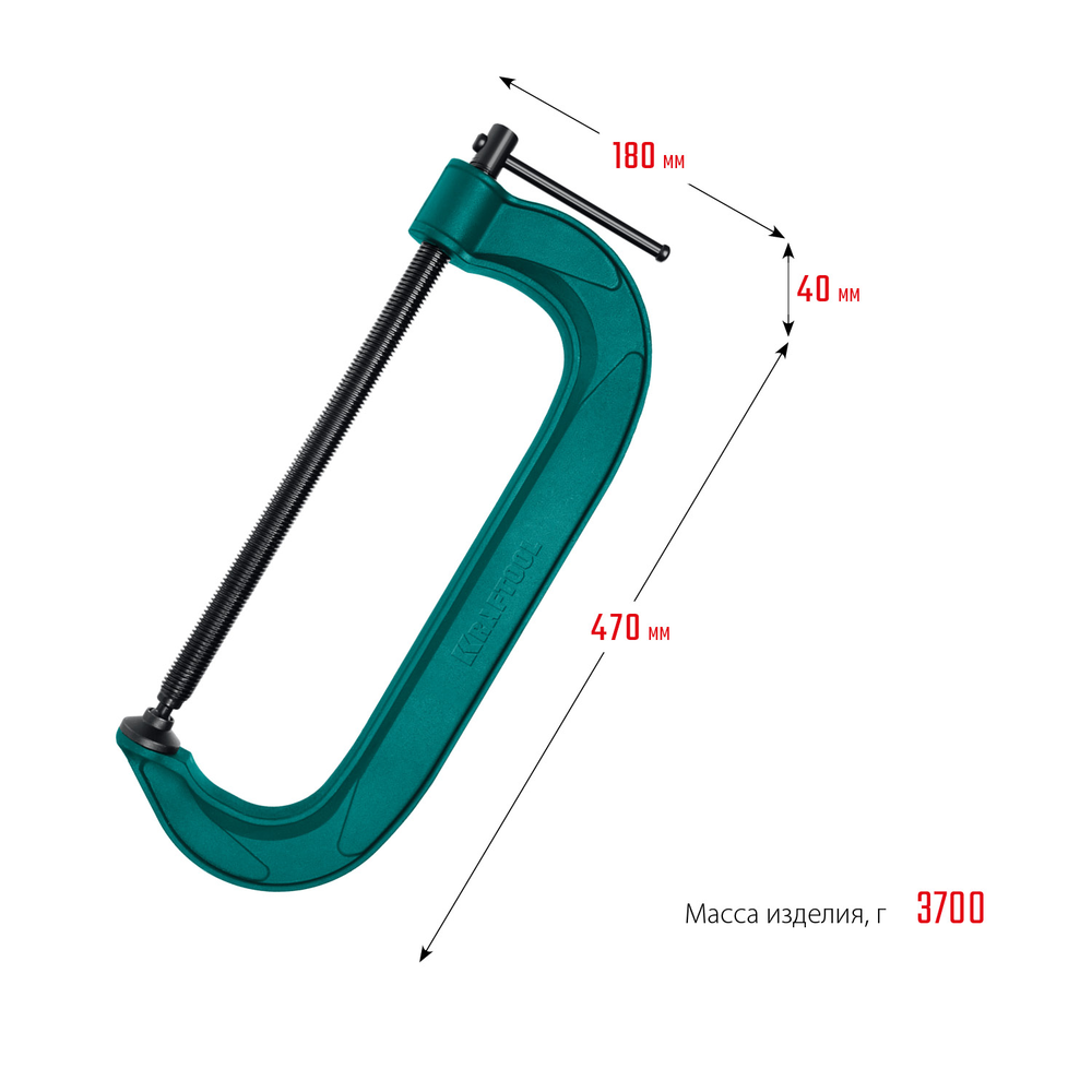 Новинка! Струбцина G - образная KRAFTOOL Extrem-300, 300 х 100 мм, сила сжатия 1130 кгс 32229-300-100