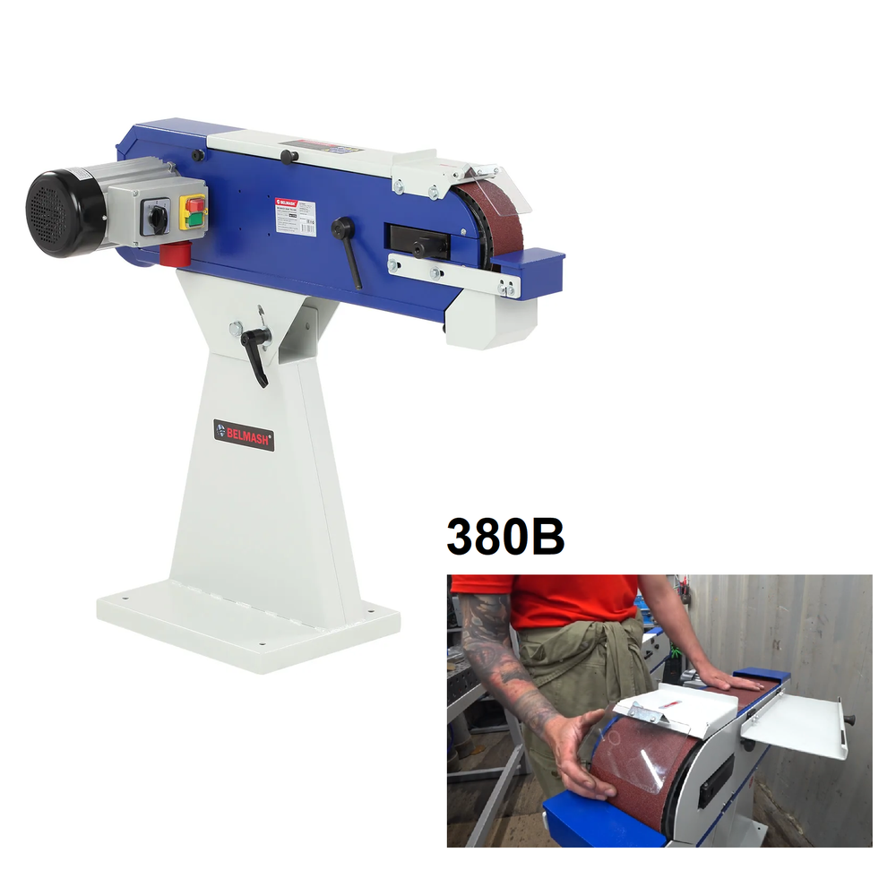 АКЦИЯ ЧЕРНАЯ ПЯТНИЦА! Станок шлифовальный ленточный по металлу BELMASH BSM-796P/400 2,4 кВт 380В, для шлифования металлических деталей, удаления заусенцев, обработки сварных швов, заточки инструмента (зубила, ножи, садовый инструмент) S320A