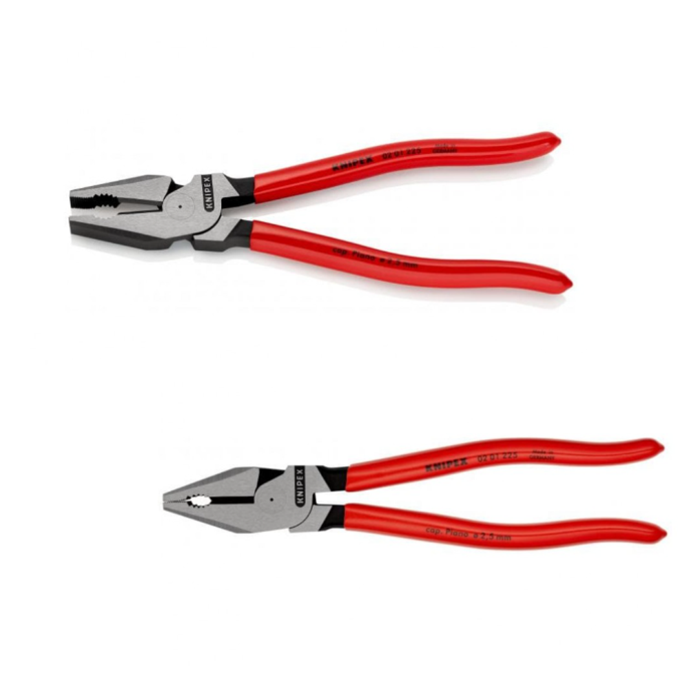 Новинка! Плоскогубцы комбинированные особой мощности KNIPEX 225 мм, фосфатированные, обливные ручки, для захвата, изгибания и удержания деталей, резки проволоки и проводов СИЛОВЫЕ ПАССАТИЖИ KN-0201225