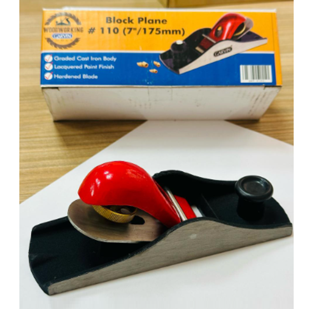 Новинка! Рубанок металлический Block Plane N110 175 мм, лезвие 43 мм, красный GARVIN SBP-0192