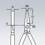 СКИДКИ НА MAXIМУМЕ! Плоскогубцы "Утконосы" KNIPEX губки 3 х 9 х 55 мм, длина 160 мм, хромированные, обливные ручки KN-3303160