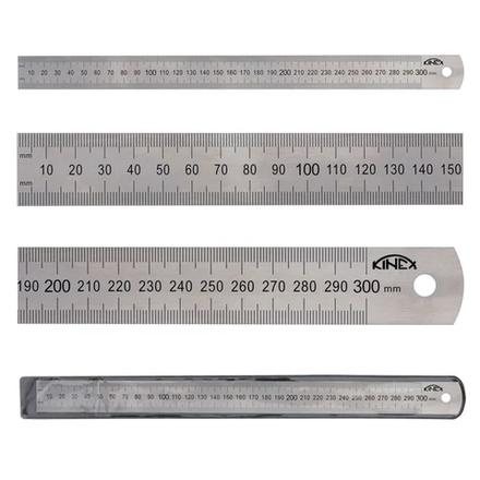 ХИТ! Линейка стальная шкала 1 мм 300 х 25 х 1 мм класс точности 1 Kinex 1022