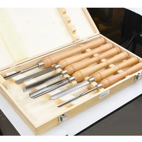 Набор токарных резцов 6 шт в деревянном кейсе Luban М00021736