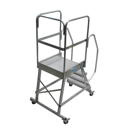 Новинка! Лестница алюминиевая передвижная KRAUSE CORDA с платформой односторонняя 4 ступени 820020