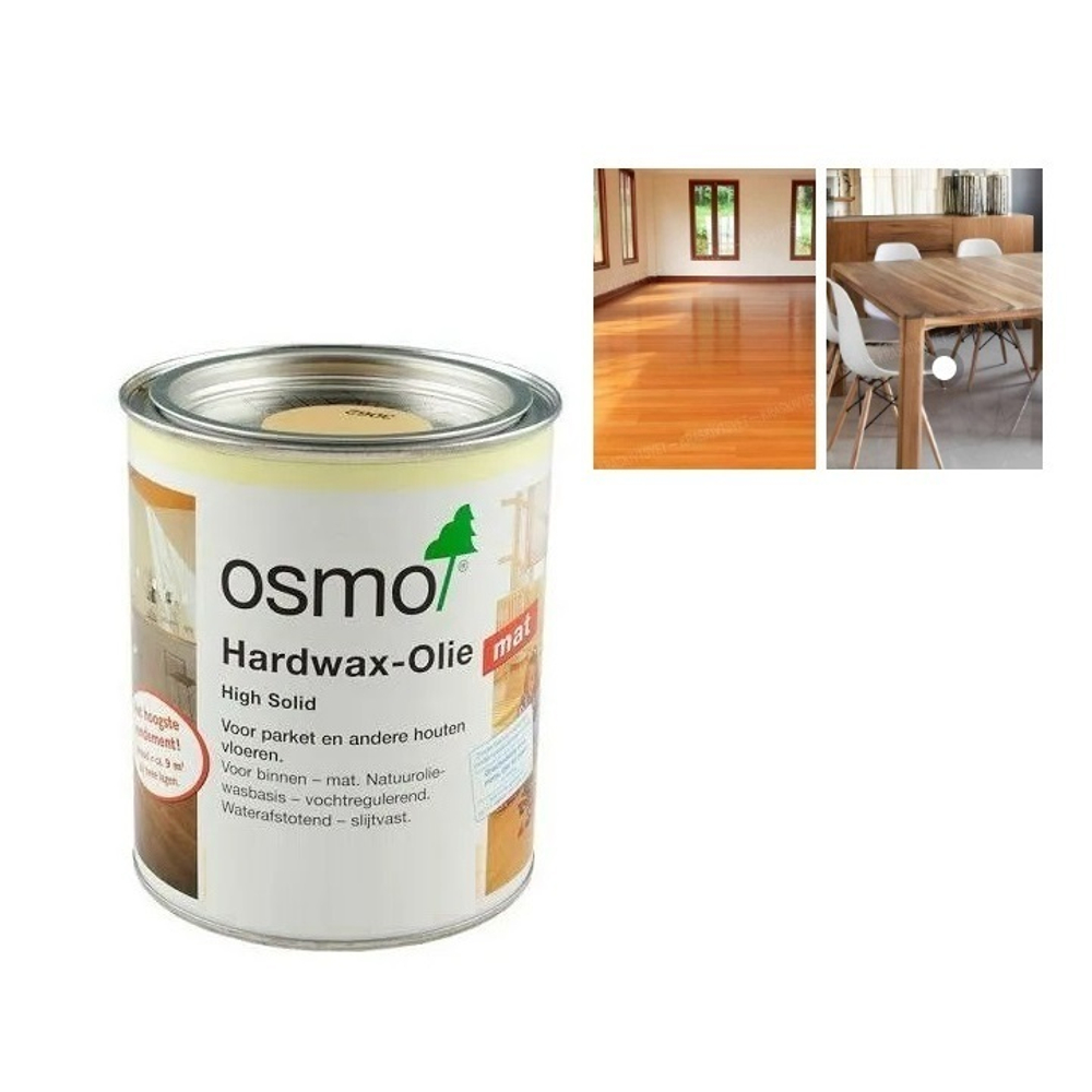ХИТ! Масло с твердым воском Osmo 3011 Бесцветное глянцевое 0,125 л Hartwachs-Ol Original для внутренних работ 10300160