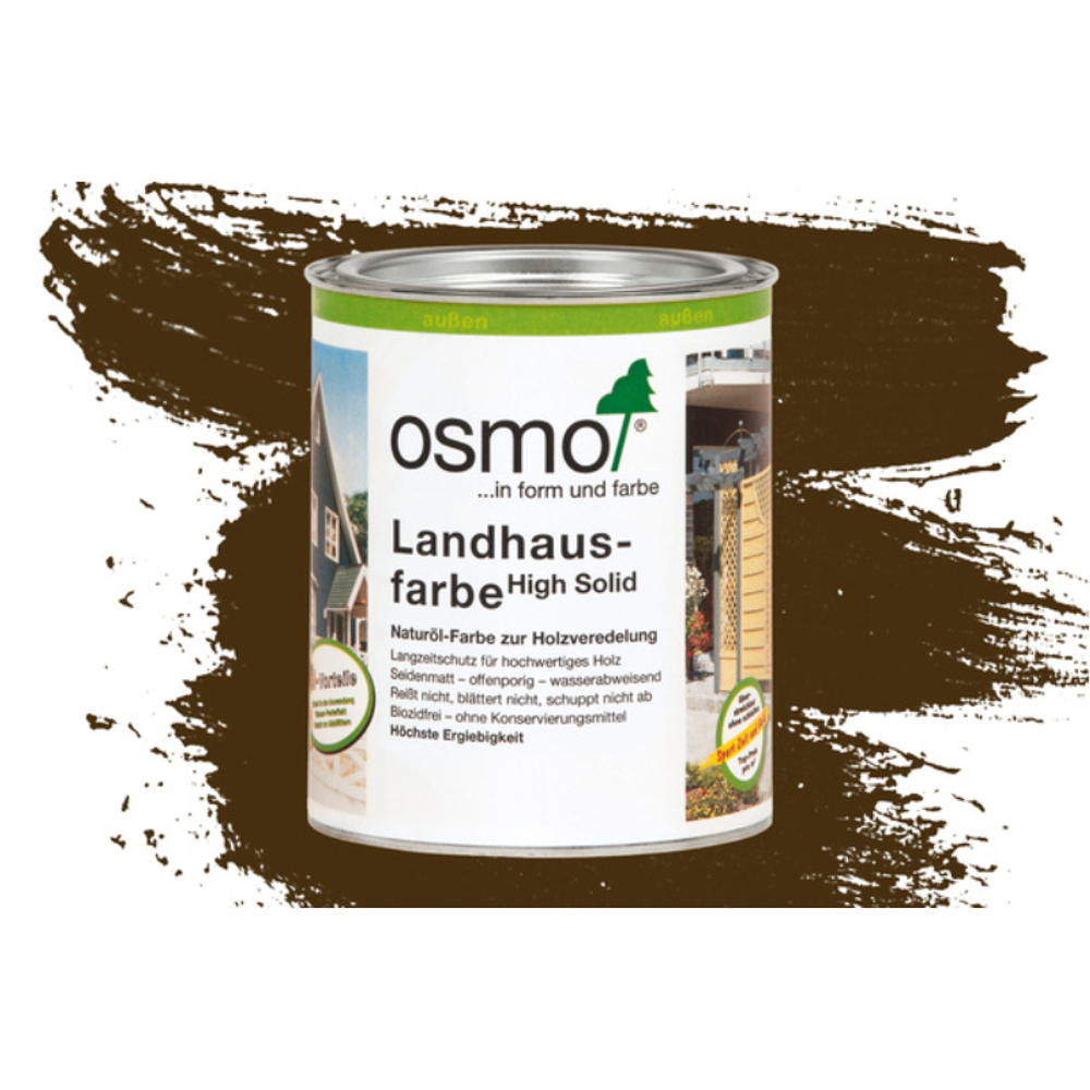 Новинка! Непрозрачная краска для наружных работ Osmo Landhausfarbe 2606 коричневая 0,22 л 11400044_2