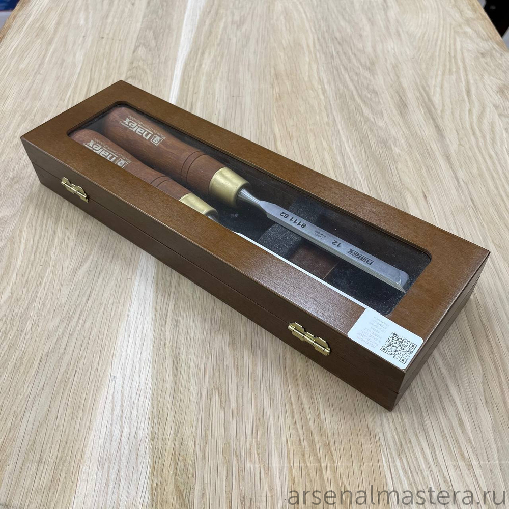 ХИТ! Набор из 2 косых столярных стамесок 12 мм (правая и левая) NAREX WOOD LINE PLUS 851662
