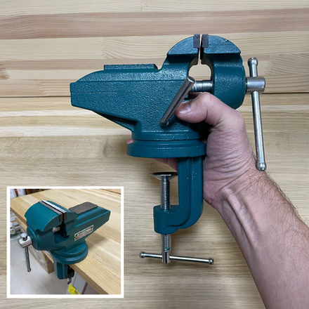 Тиски стальные настольные прецизионные на струбцине для точных работ Mini, ширина губок 65 мм, рабочий ход 90 мм KRAFTOOL 32713-75