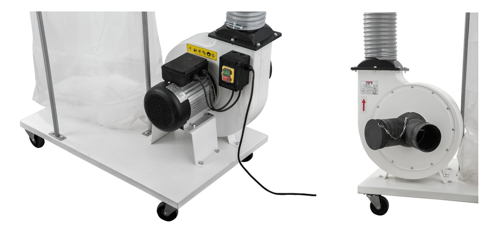 Новинка! Вытяжная установка мощная / Стружкоотсос JET DC-1200CK-T 380 В 1,5 кВт, объем 150 л, 2-микронный фильтр со встроенной системой самоочистки 10000078T