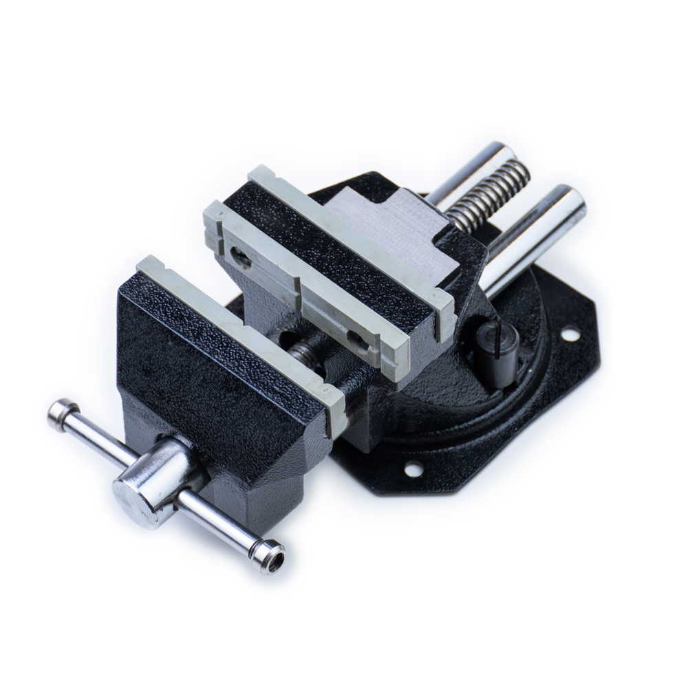 Новинка! Тиски универсальные поворотные переставные GOLDRATIO чугунные, ширина губок 90 мм М00024969