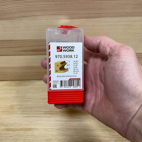 Фреза профильная для скрытых ручек D 38,1 I 22 L 60 S 12 мм Woodwork 970.5938.12