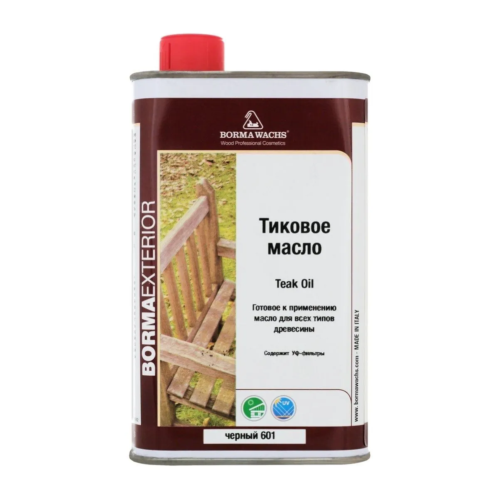 Новинка! Масло тиковое Borma Teak Oil 500 мл цвет 601 черный, для всех типов деревянных поверхностей, для внутренних и наружных работ 0360-DS601