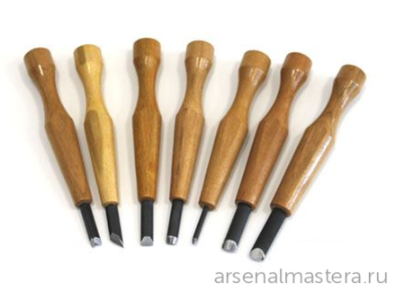 ХИТ! Набор японских резцов 7 шт для резьбы мелких деталей Chokokuto Power Grip Miki Tool MT 800077 (PG-7) М00010266