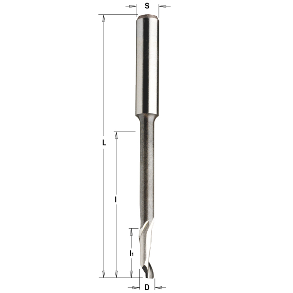Фреза спиральная по алюминию HSS/Co Z1 S8 D 5 x 14 / 35 x 120 RH CMT 189.051.51