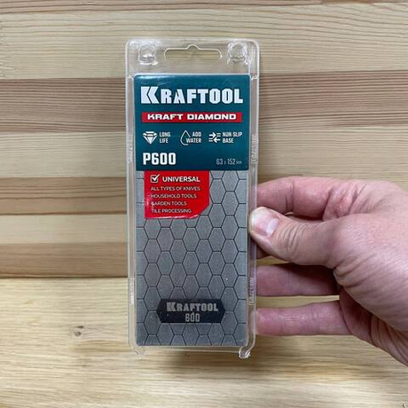 Новинка! Пластина алмазная заточная KRAFTOOL DIAMOND 63 х 150 мм, Р600. Для ручной заточки ножей, инструментов, инвентаря, работы с плиткой 35710-600