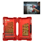 Набор сверл по металлу 19 единиц RED HEX - SHOCKWAVE HSS-TiN Shockwave HSS-G Tin Red Hex Set - 19 pc MILWAUKEE 4932493866