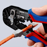 ХИТ! Пресс - клещи для штекеров RJ 45 "3 в 1" 190 мм   гнезд 1, 8-пин 8P8C, резка и зачистка кабеля KNIPEX KN-975113