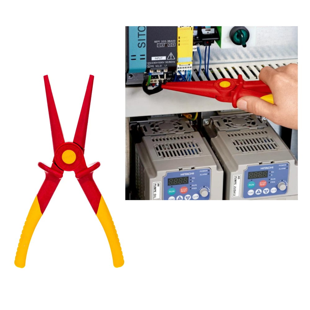 Новинка! Длинногубцы плоские KNIPEX VDE из армированного фиберглассом пластика 220 мм, диэлектрические. Пластиковые ПАССАТИЖИ KN-986202