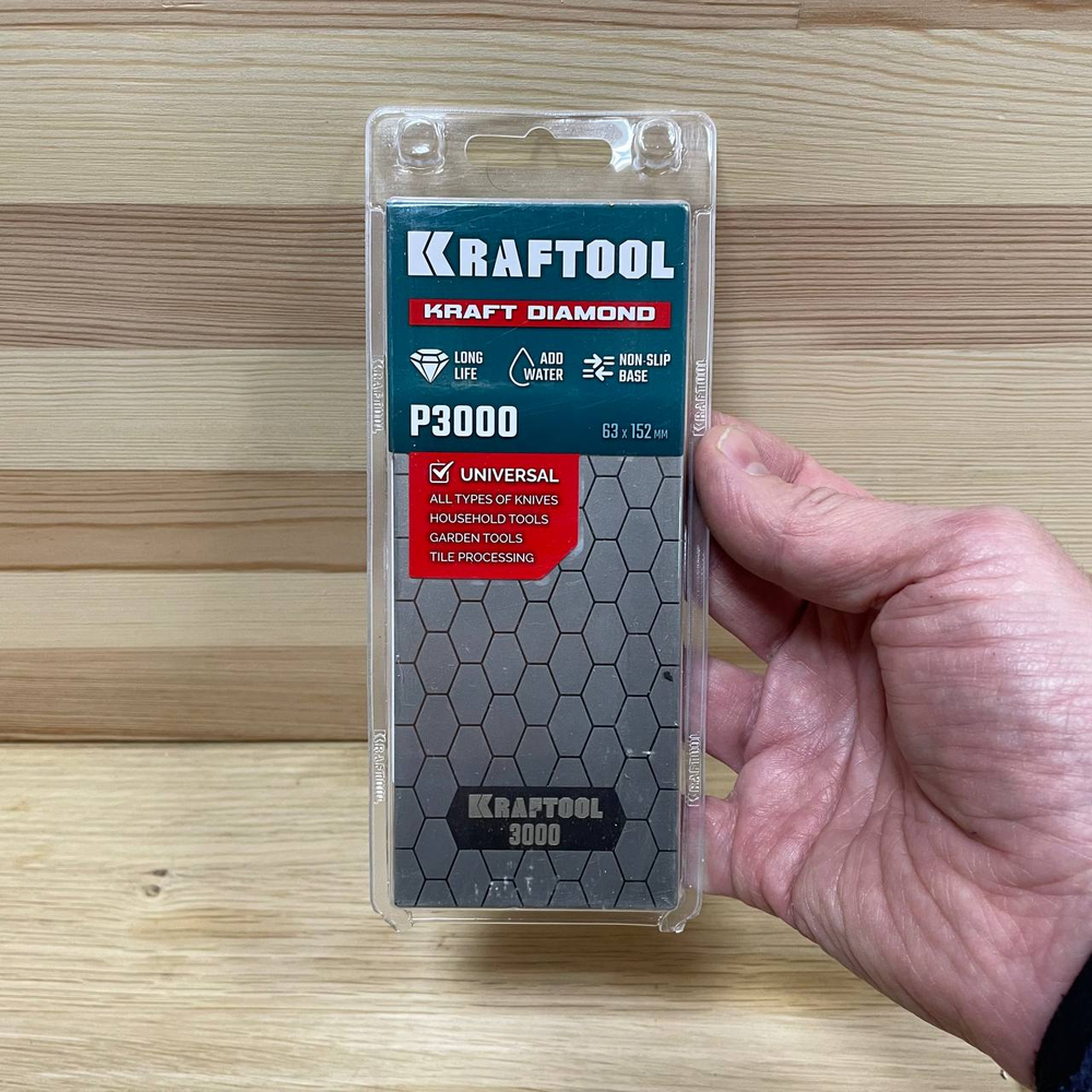 КОМПЛЕКТ из трех алмазных камней для заточки KRAFTOOL DIAMOND 63 х 152 мм 600, 1000 и 3000 грит N0118-3AM
