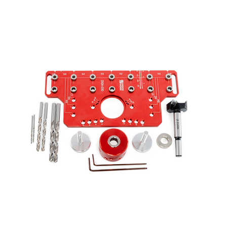 Новинка! Кондуктор сверлильный для установки мебельных петель 35 мм и отверстий под полки с шагом 32 мм Woodwork DGA-030