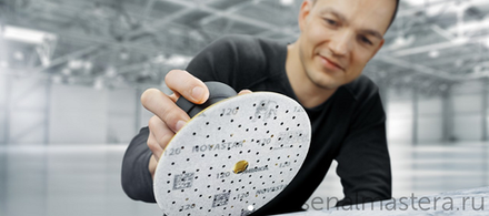 ХИТ! Комплект 100 шт Премиальный шлифовальный абразив на прочной пленочной основе Mirka Novastar 150 мм 121 отверстий Р80 FG6CH09980