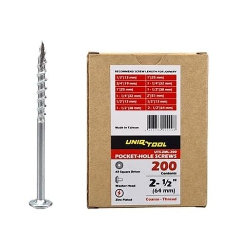 Саморезы оцинкованные MAXI-LOC 2 - 1/2 дюйм 64 мм 200 шт. Uniqtool UTS-ZML-200