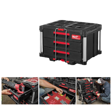 Новинка! Ящик с 3 - мя выдвижными отсеками 3 Drawer Tool Box PACKOUT Milwaukee 4932472130