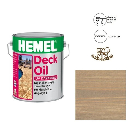Масло для террас для наружных работ Deck Oil Серый базальт, 2,5 л 3114H HEMEL 311425