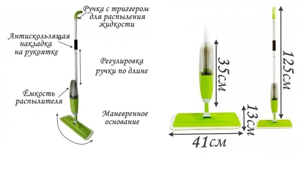 Новинка 2024! Швабра с распылителем Spray - Mop стандартная Osmo 12900080_1