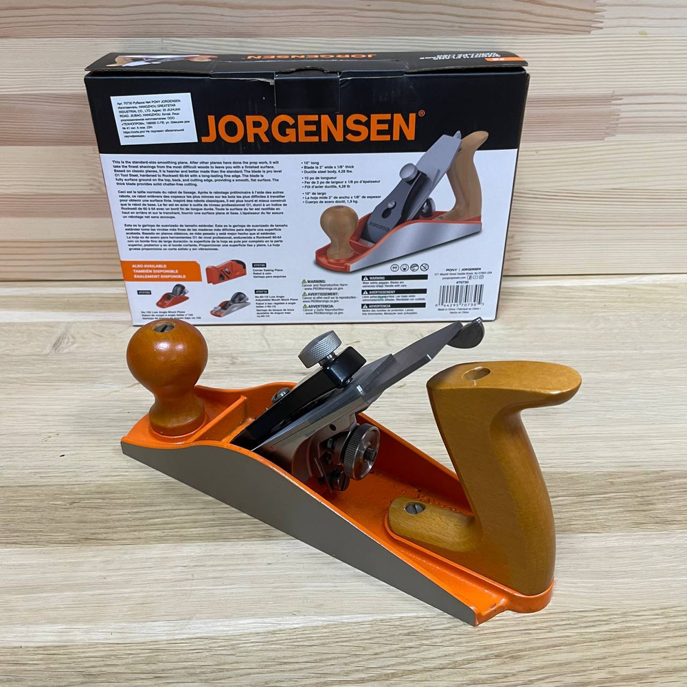 Рубанок N 4 регулируемый Jorgensen Smooth Plane 254 х 65 мм лезвие 50,8 мм PONY JORGENSEN 70730