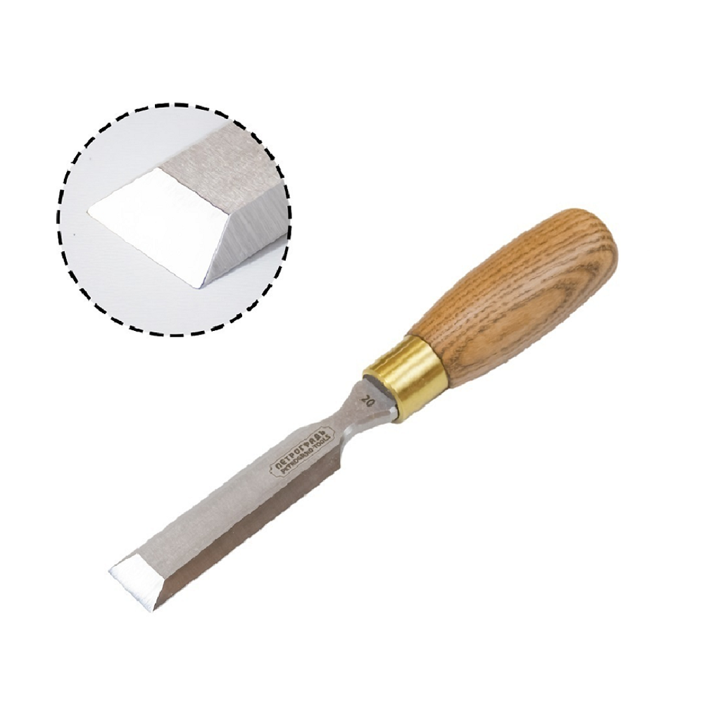 Набор стамесок ПЕТРОГРАДЪ серия НЕВА 4 шт: Стамеска 6 мм М00020572, 10 мм М00023136, 20 мм М00020574, 26 мм М00020575. Укороченный клинок Butt chisel N090-4AM