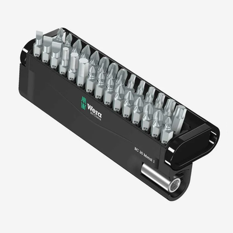 АКЦИЯ 2025! Набор 30 шт. Универсальный держатель бит с битами WERA it-Check 30 Metal 1 SB, для работ по металлу 1/4" C6.3 WE-057440