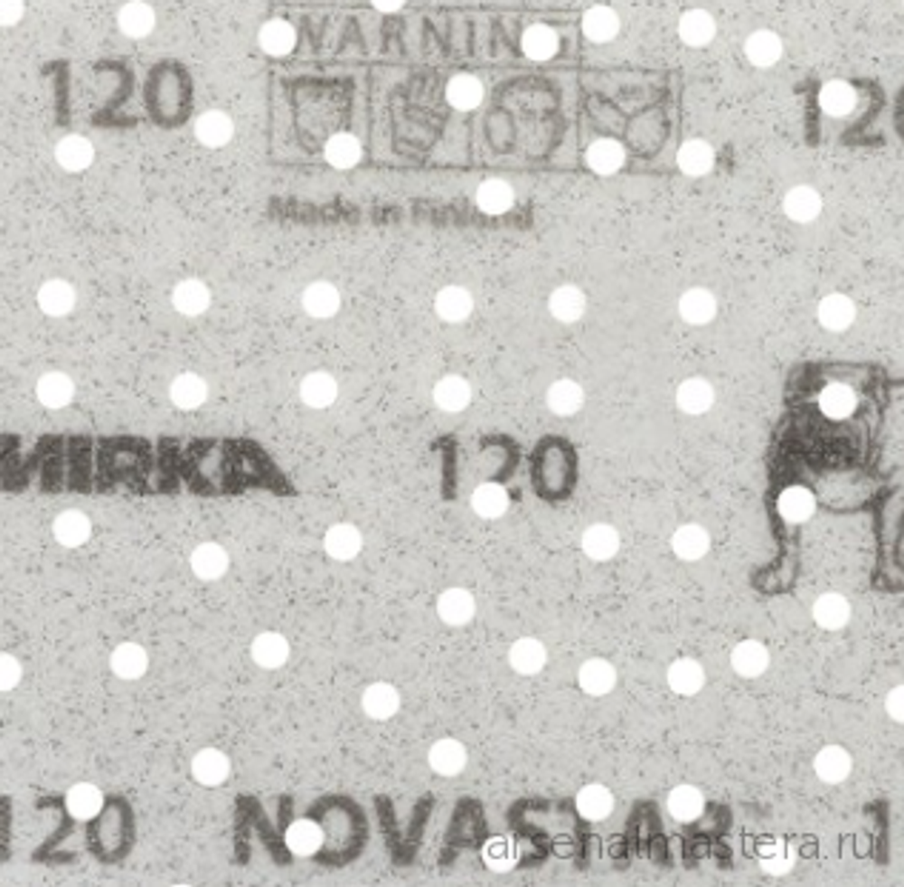 Комплект 100 шт Премиальный шлифовальный абразив на прочной пленочной основе Mirka Novastar 150 мм 121 отверстий Р 320 FG6CH09932
