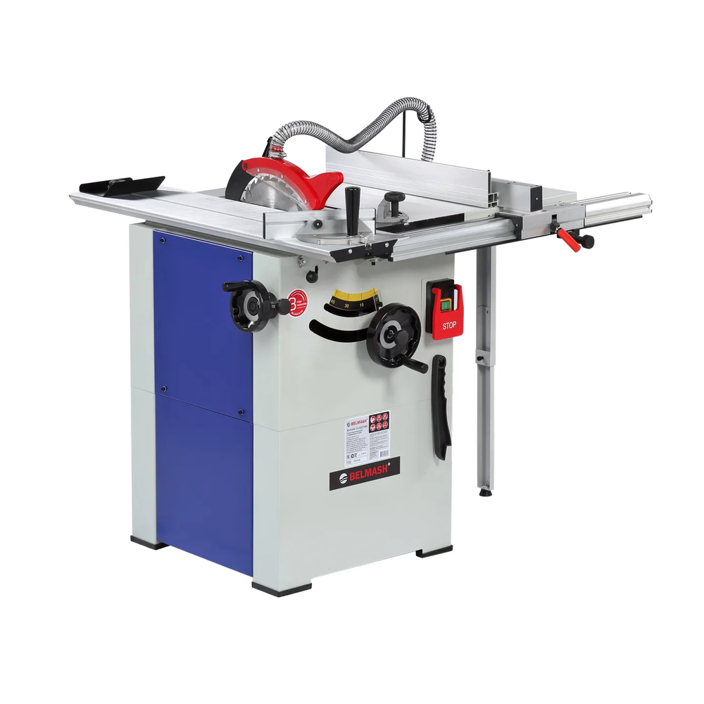 АКЦИЯ ЧЕРНАЯ ПЯТНИЦА! Станок деревообрабатывающий многофункциональный, круглопильный с подвижным столом, пила циркулярная BELMASH TS-250ST1000 2,2 кВт 220 В, Диск 254 / 30 мм, распиловка, строгание, отбор четверти S192A