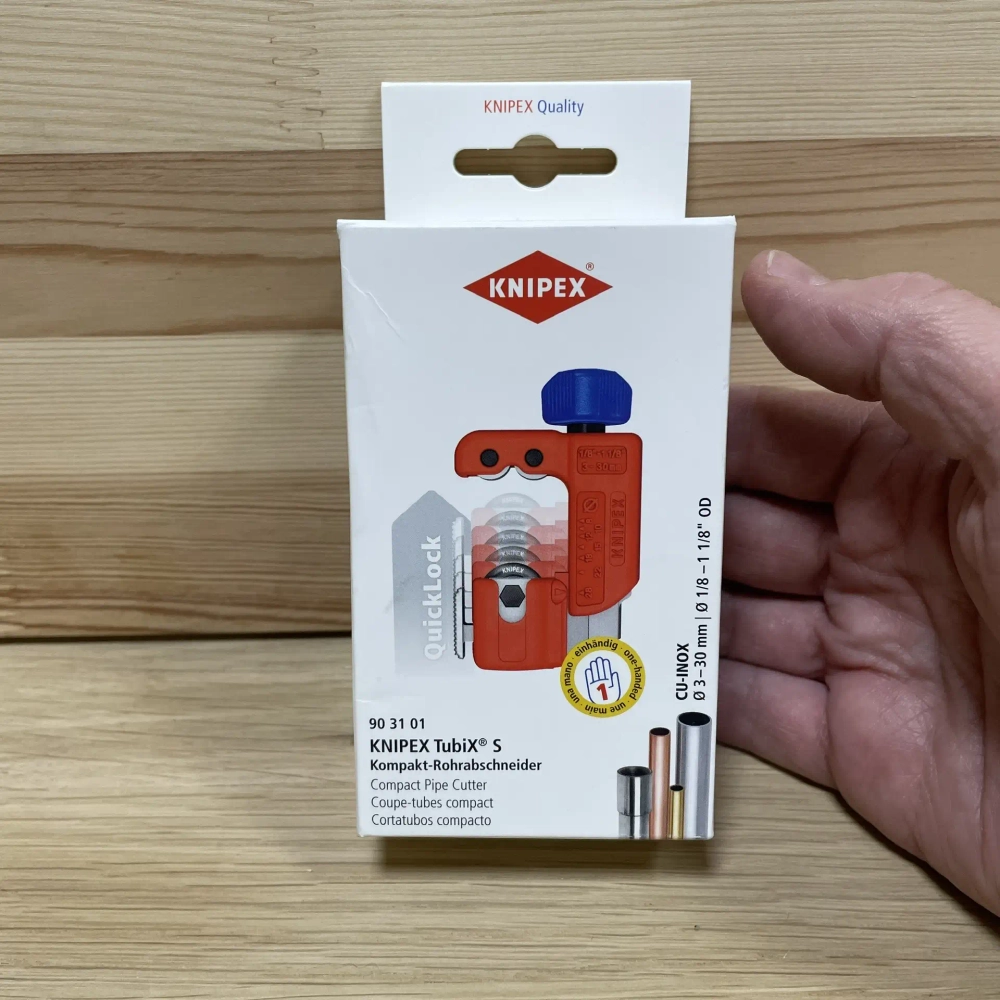 Новинка! Мини - труборез KNIPEX TubiX S для нержавеющей стали и цветных металлов, Ø 3-30 мм / толщина max 2 мм, длина 77 мм KN-903101