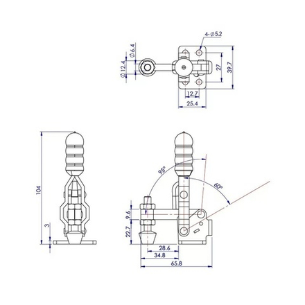 ХИТ! Прижим с вертикальной ручкой усилие 91 кг Woodwork GH-12050