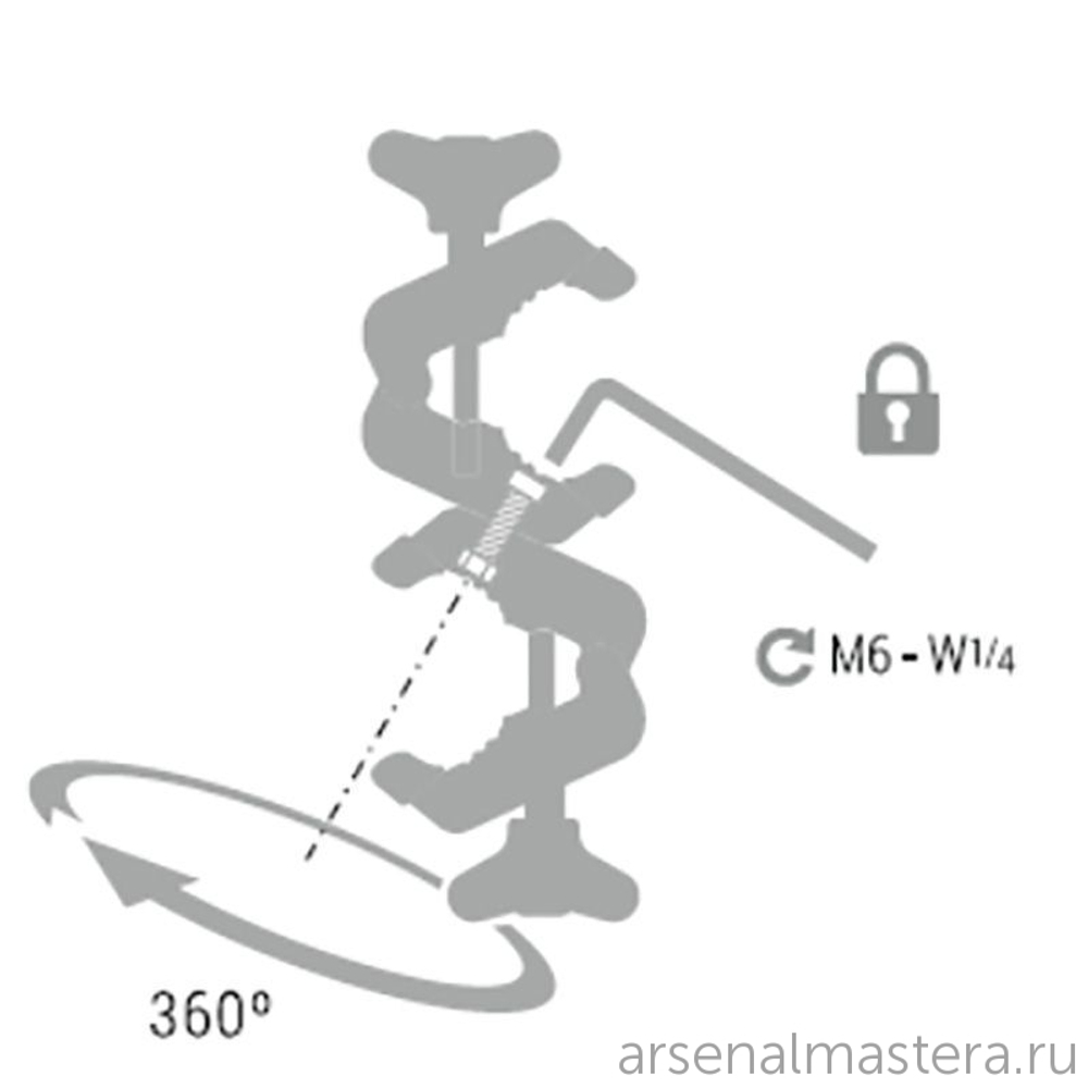 ХИТ! Зажим MultiClamp двойной фиксированный (красный + красный) Piher 34054 М00012255