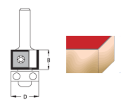 Фреза копир сменные ножи нижний подшипник D 19 B 30 Z 2 хвостовик 8 мм WPW FM19015