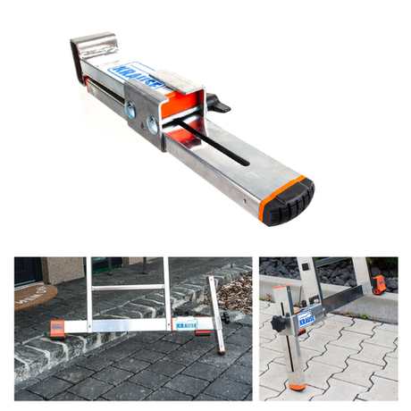 Новинка! Выравниватель уровня траверсы Krause Combi Extras. Стабилизирует устойчивость лестницы, компенсирует видимые неровности поверхности. Регулировка до 230 мм 122285